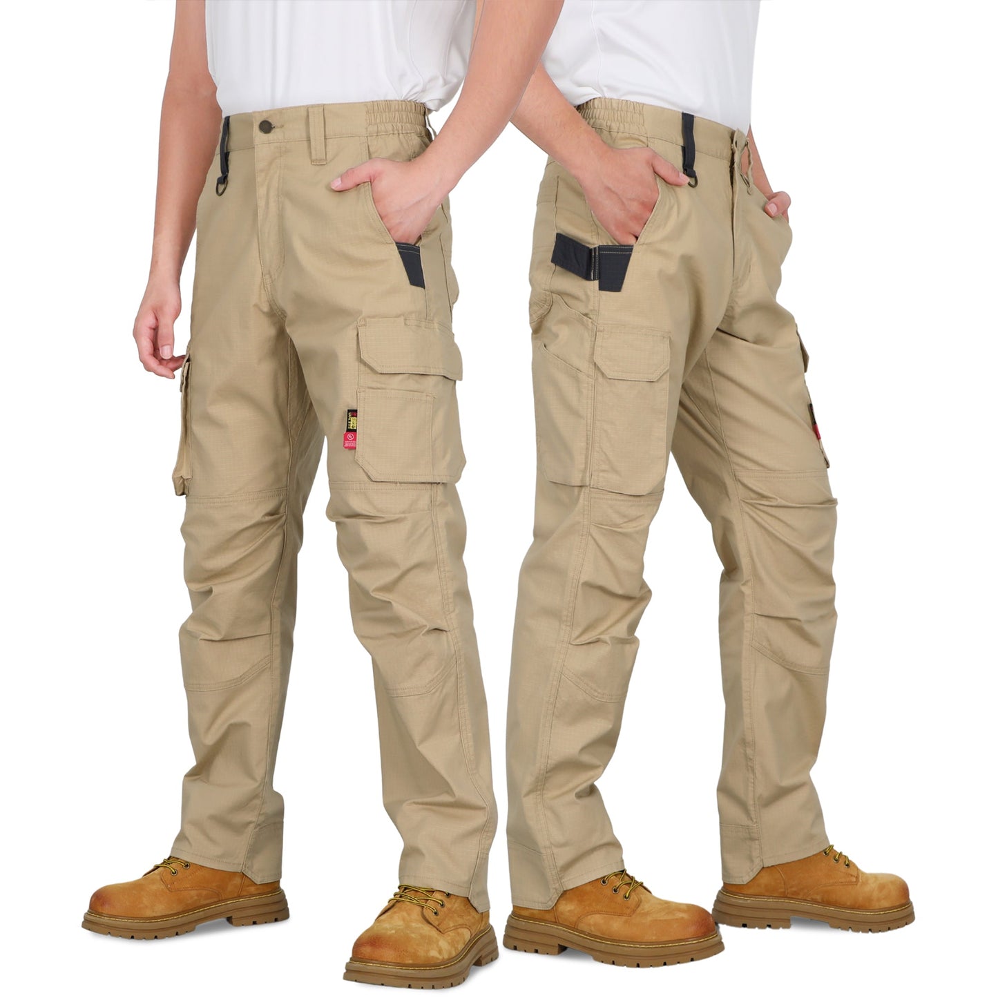 6OZ Lightweight Rip stop FR Stretch Cargo Reinforced Work Carpenter Pants-8528