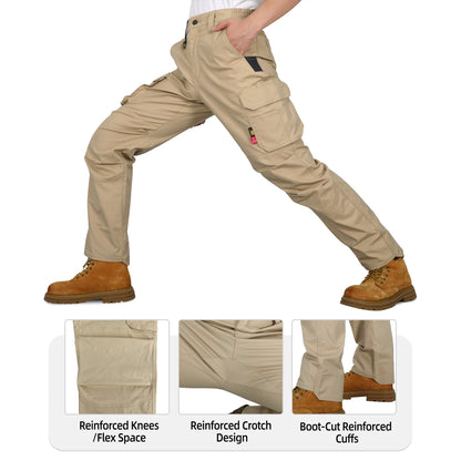 6OZ Lightweight Rip stop FR Stretch Cargo Reinforced Work Carpenter Pants-8528